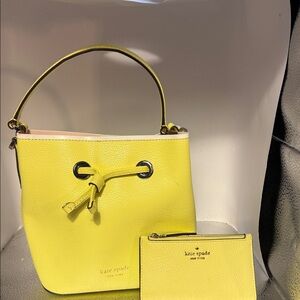 Kate Spade Lemon Yellow Shoulder Bag with Pouch
